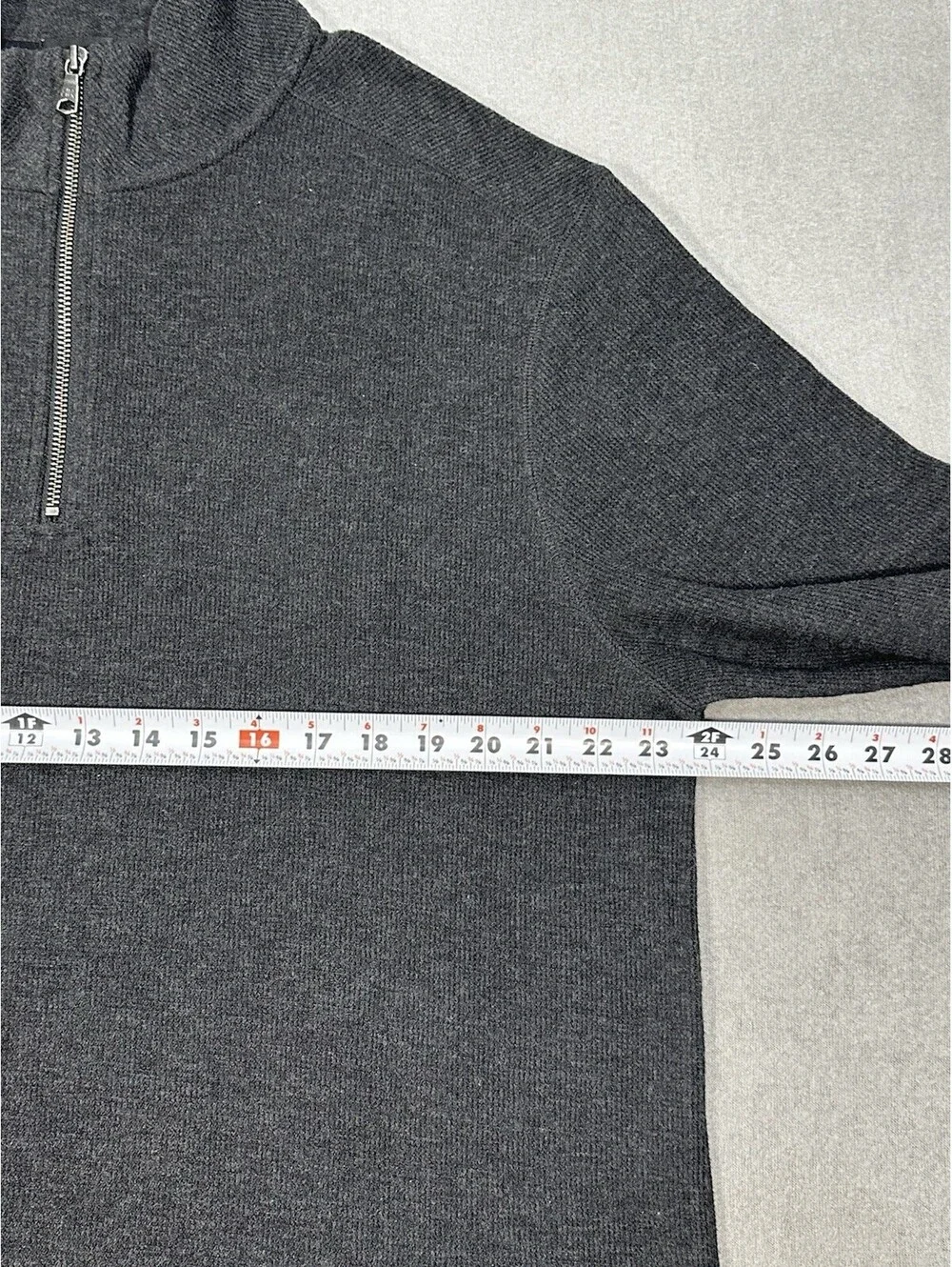 Banana Republic Men’s XL Quarter Zip Pullover Sweater Gray Cotton Blend